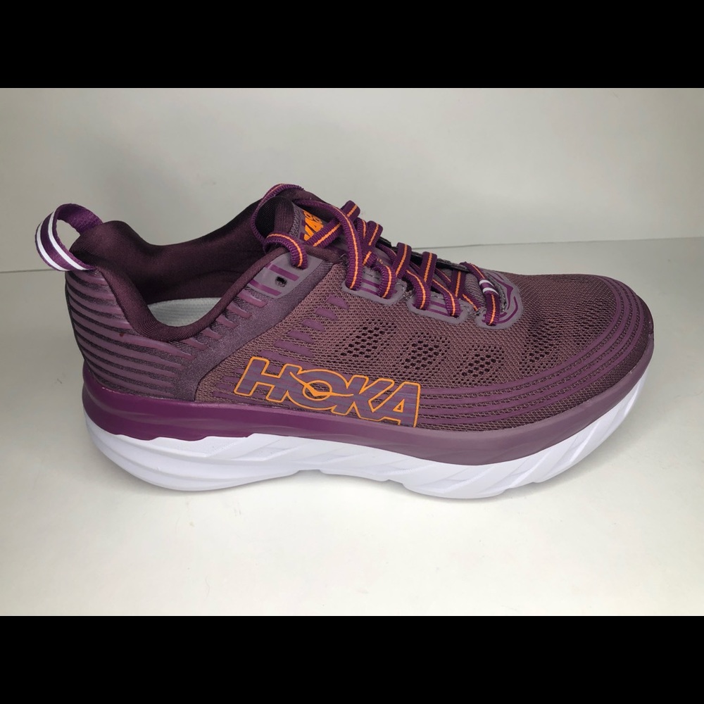 Hoka One One Bondi 6 Women Size 7.5 Purple Athletic Running Shoes (1019270 ADGJ)